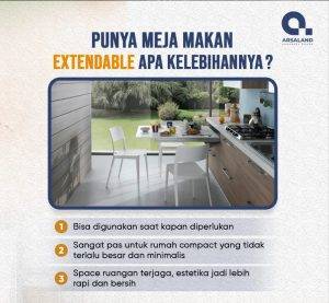 keunggulan meja makan extendable